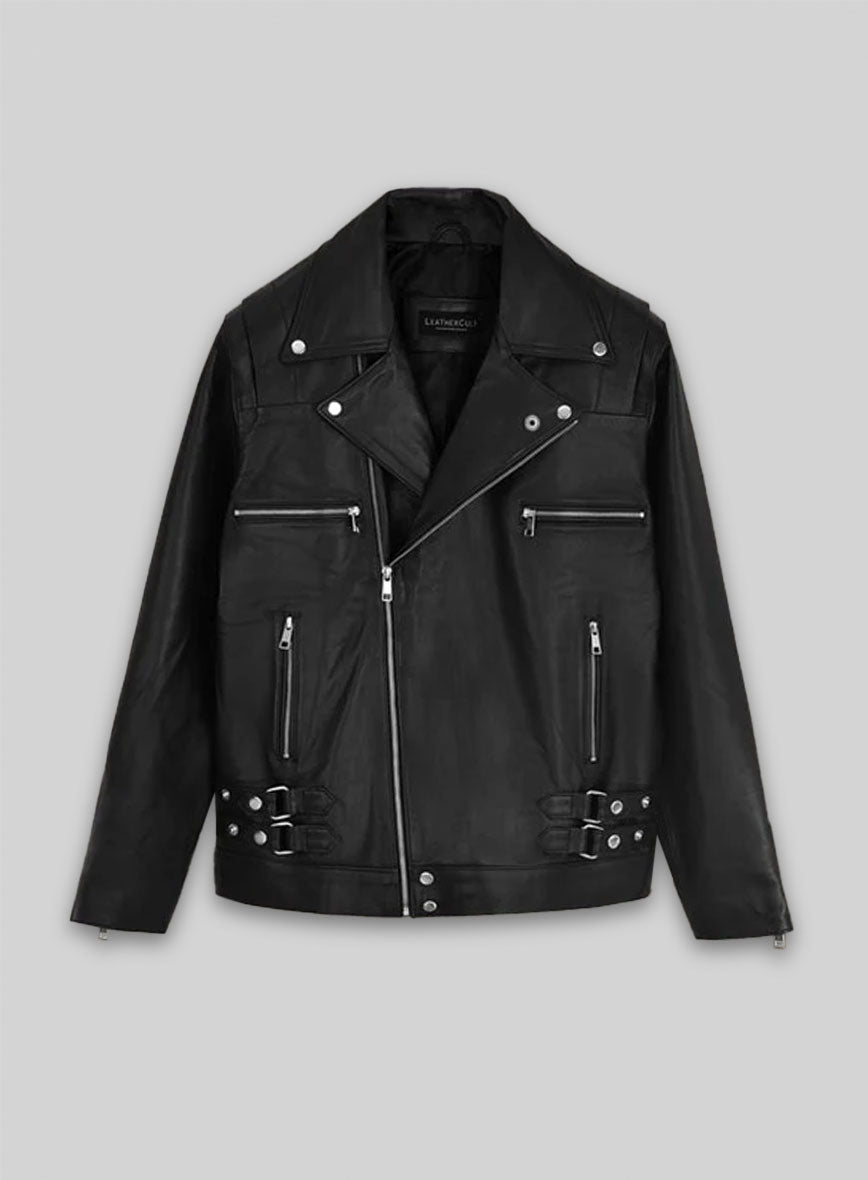 LeBron James Black Leather Jacket – front view