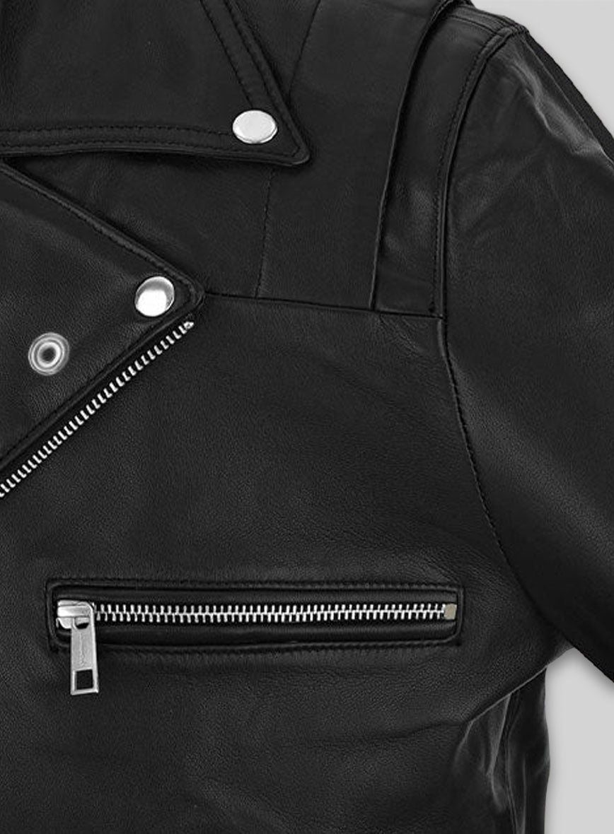 LeBron James Black Leather Jacket – close-up and worn views