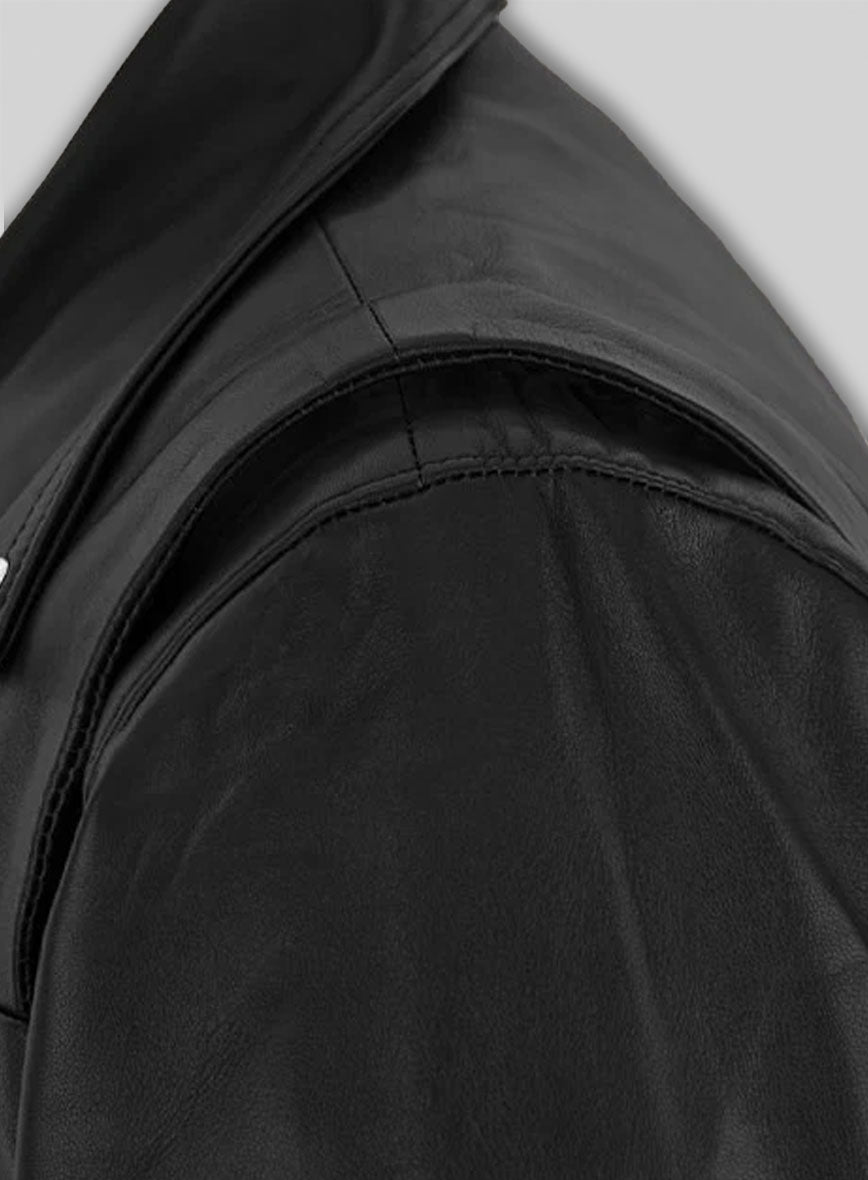 LeBron James Black Leather Jacket – close-up and worn views