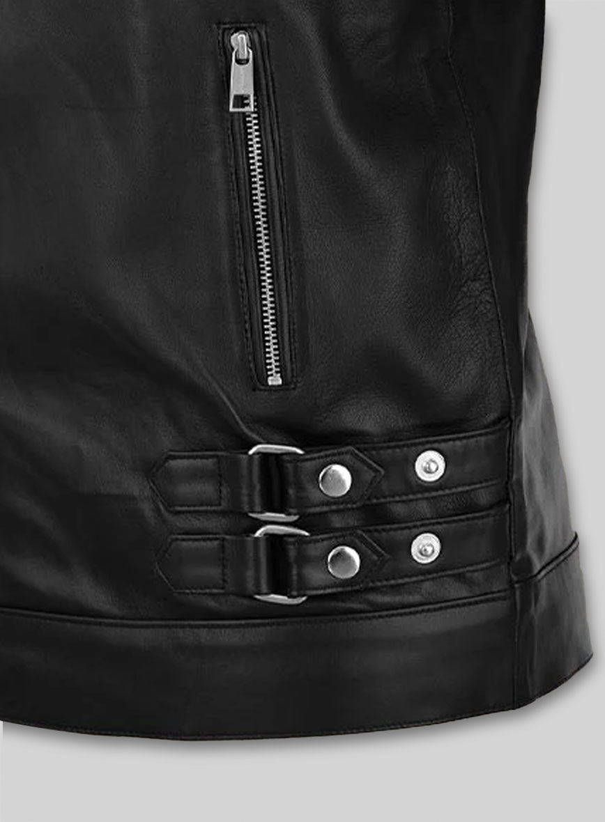LeBron James Black Leather Jacket – close-up and worn views
