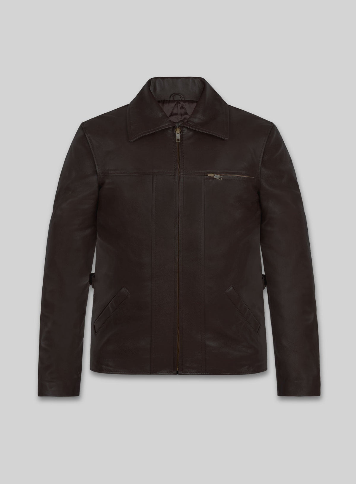Leonardo DiCaprio Inception Black Leather Jacket – front view