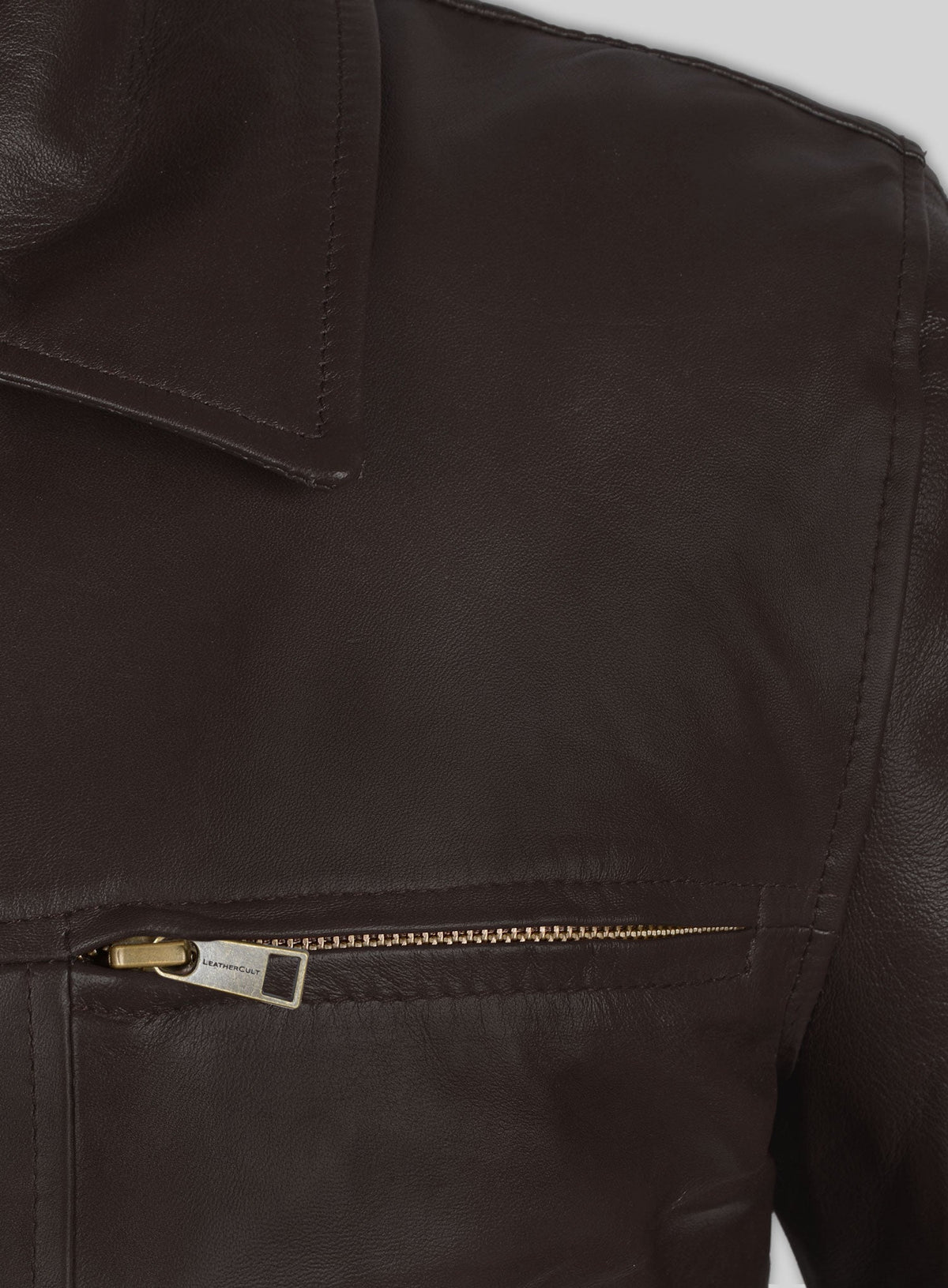Leonardo DiCaprio Inception Black Leather Jacket – close-up and worn views