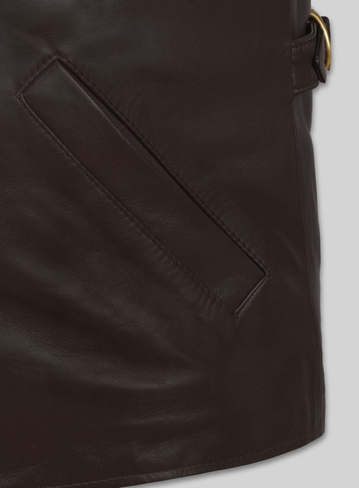 Leonardo DiCaprio Inception Black Leather Jacket – close-up and worn views