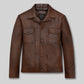 Leonardo DiCaprio Once Upon a Time in Hollywood Black Leather Jacket – front view