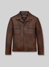 Leonardo DiCaprio Once Upon a Time in Hollywood Black Leather Jacket – front view