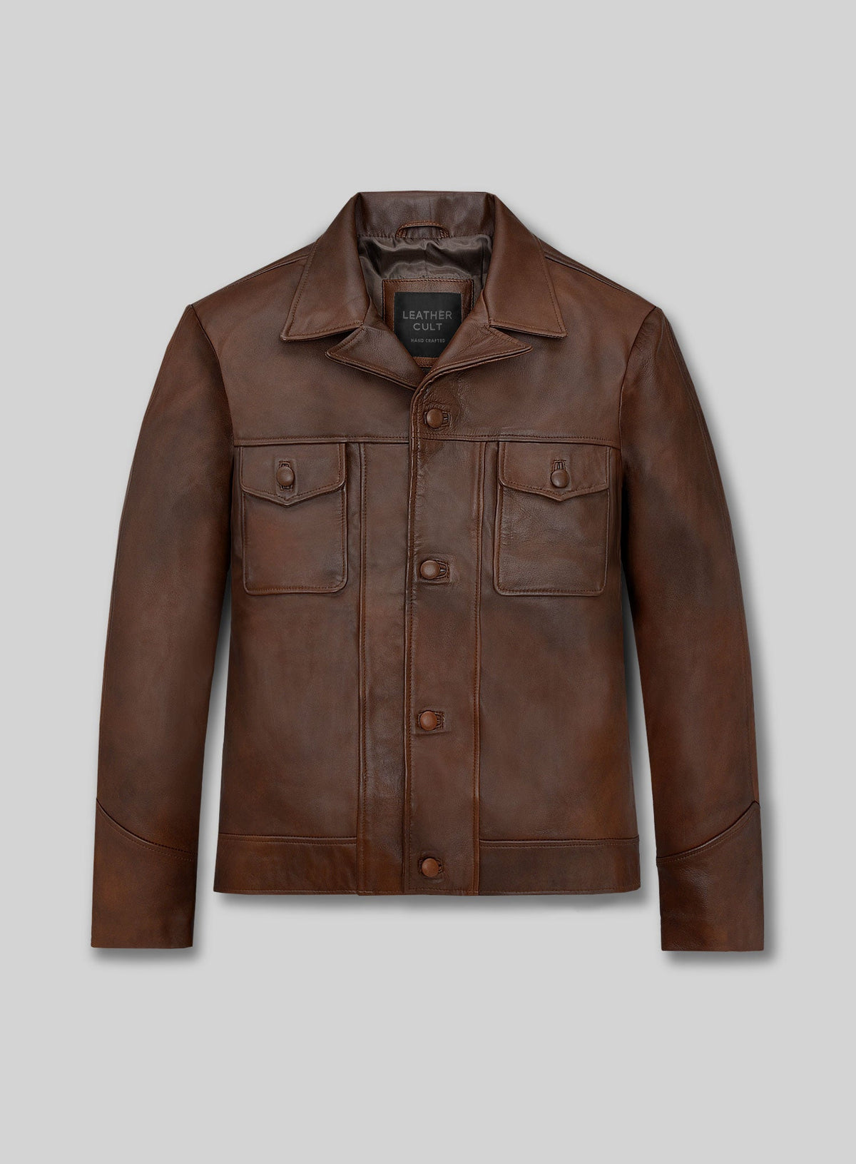 Leonardo DiCaprio Once Upon a Time in Hollywood Black Leather Jacket – front view