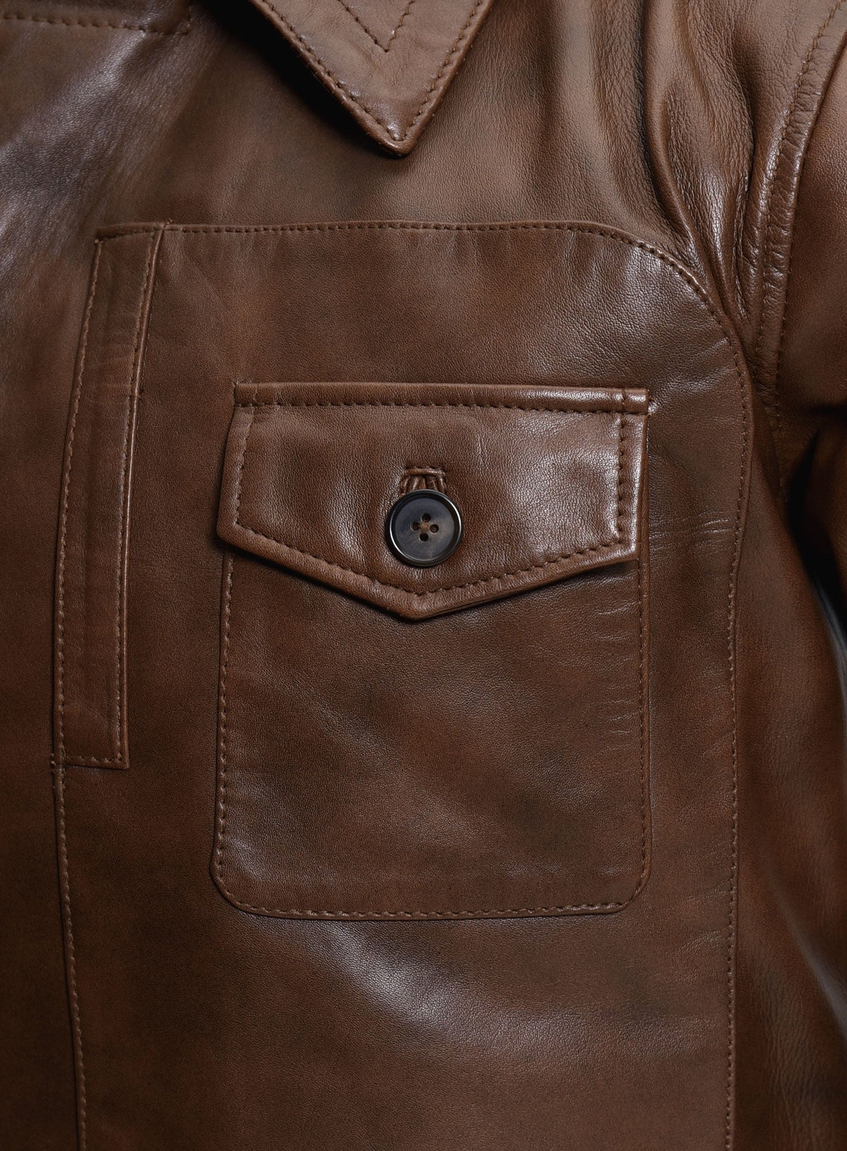 Leonardo DiCaprio The Aviator Brown Leather Jacket – full product view