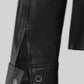 Leonardo DiCaprio The Departed Black Leather Jacket – close-up and worn views