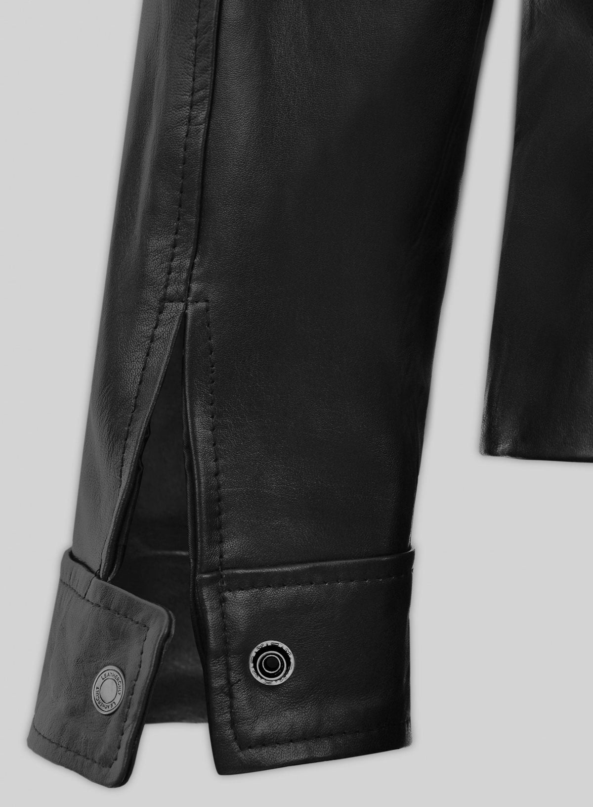 Leonardo DiCaprio The Departed Black Leather Jacket – close-up and worn views