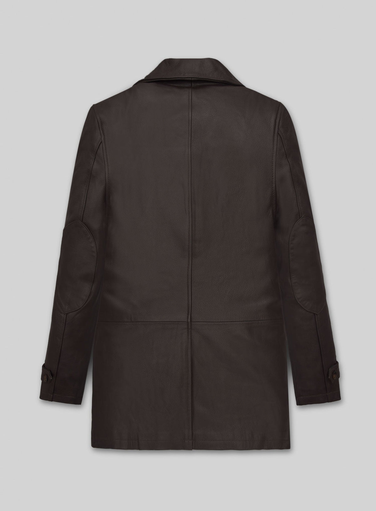 Liam Neeson Taken 2 Black Leather Trench Coat – back view
