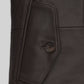 Liam Neeson Taken 2 Black Leather Trench Coat – close-up and worn views
