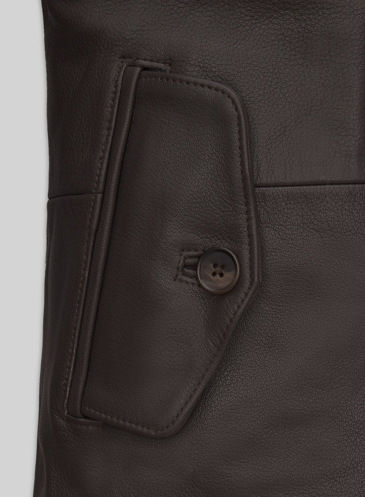 Liam Neeson Taken 2 Black Leather Trench Coat – close-up and worn views