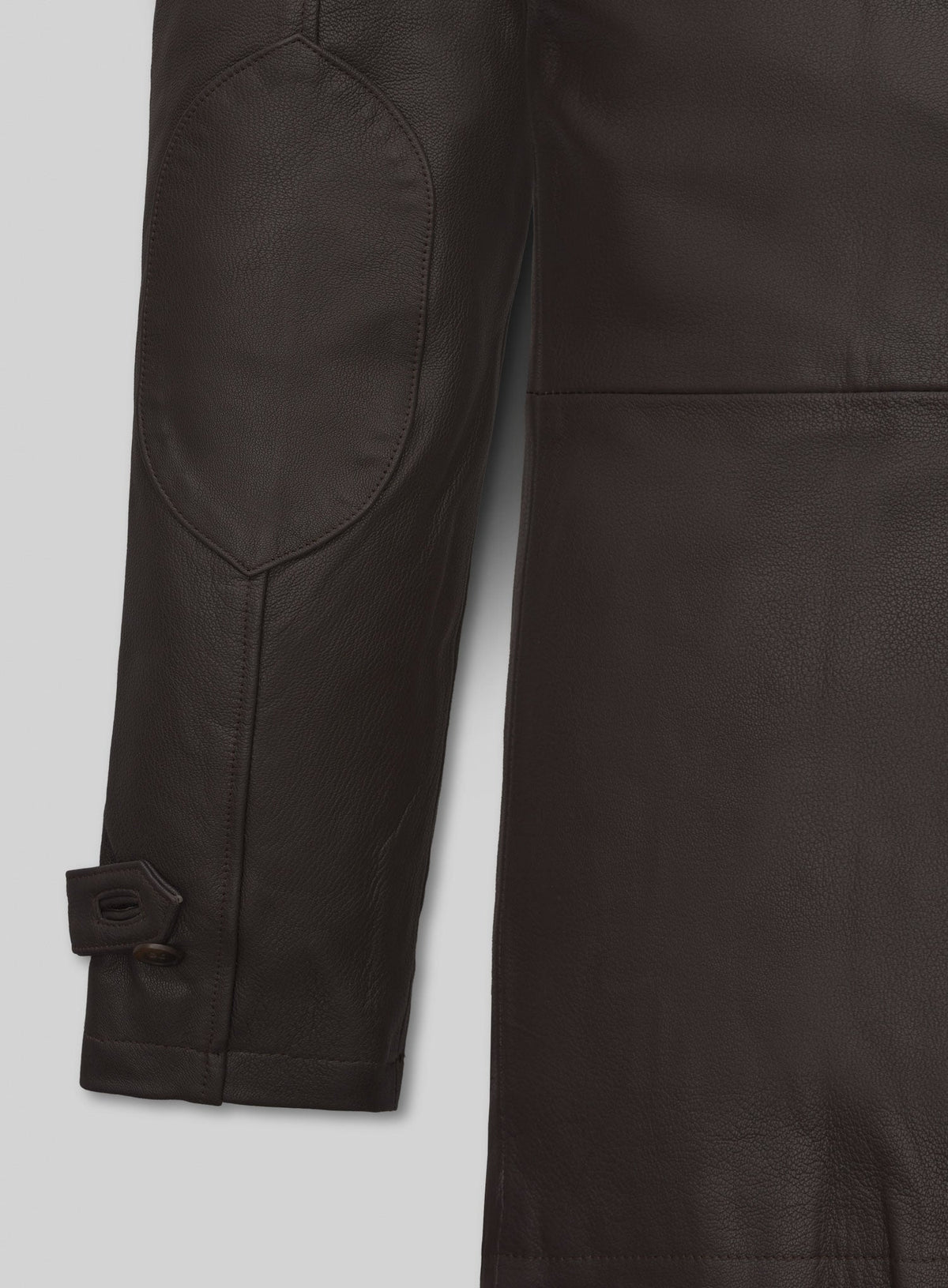 Liam Neeson Taken 2 Black Leather Trench Coat – close-up and worn views