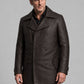 Liam Neeson Taken 2 Black Leather Trench Coat – full product view