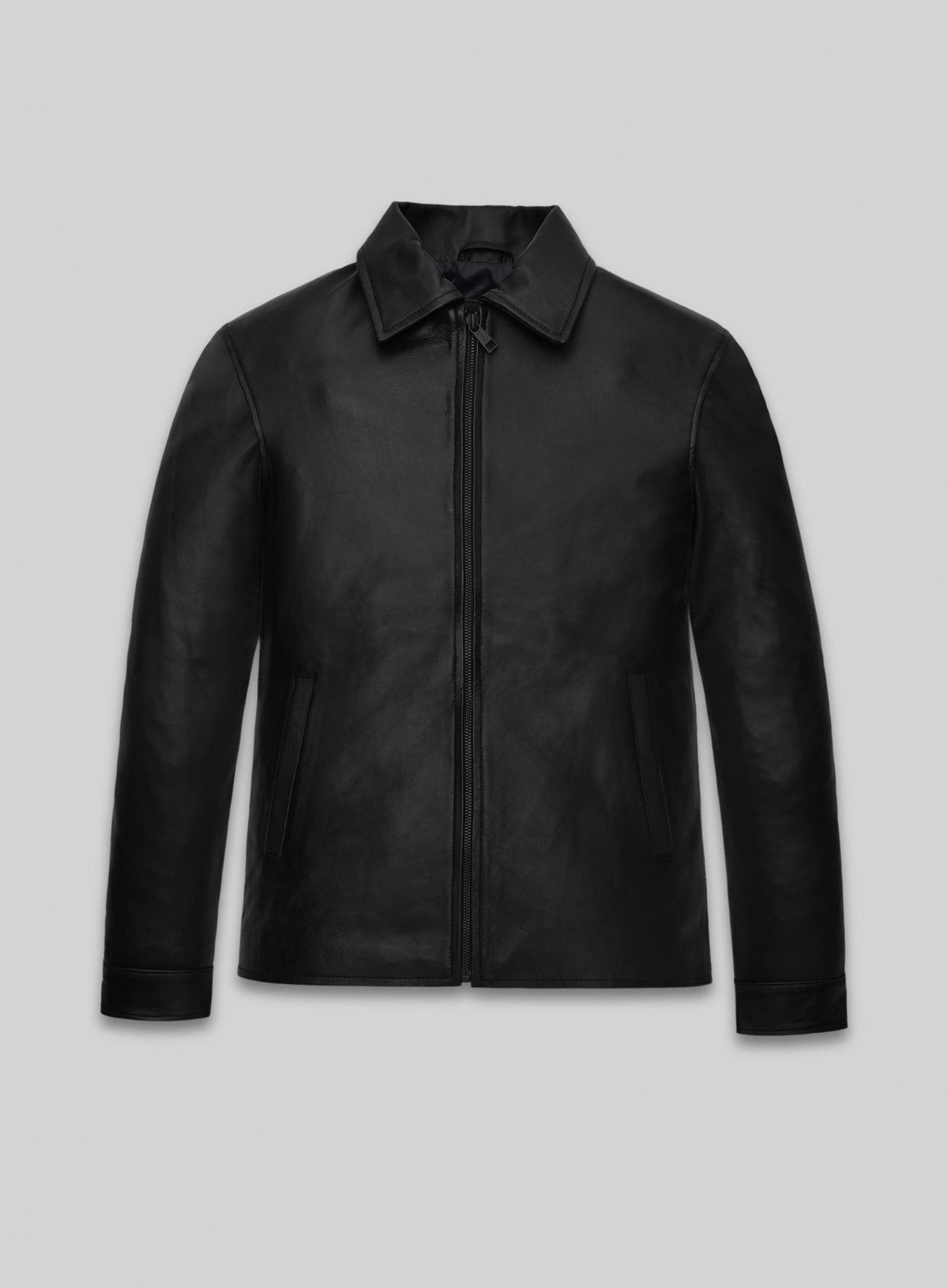Lionel Messi Black Leather Jacket – front view