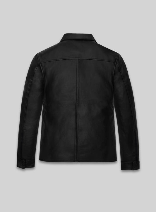 Lionel Messi Black Leather Jacket – back view