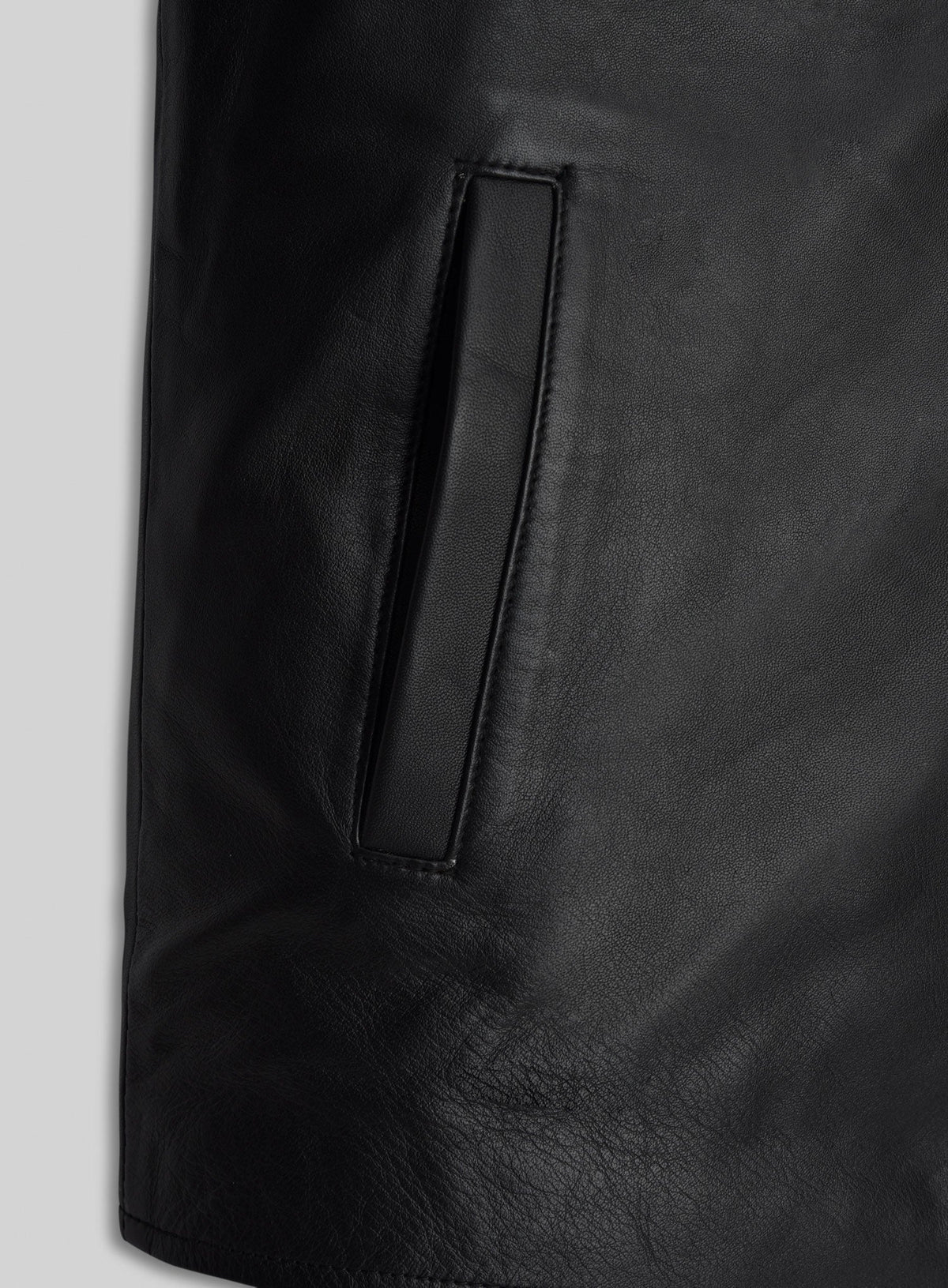 Lionel Messi Black Leather Jacket – close-up and worn views