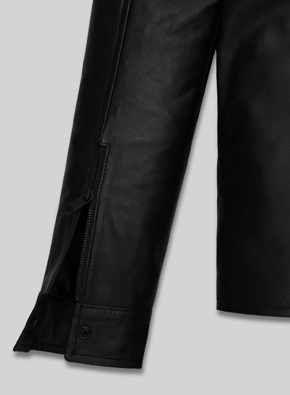 Lionel Messi Black Leather Jacket – close-up and worn views