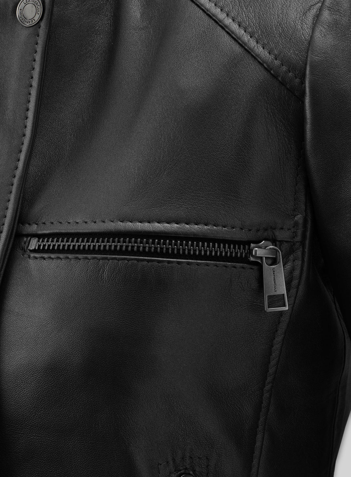 Lizzy Caplan Now You See Me 2 Black Leather Jacket – close-up and worn views