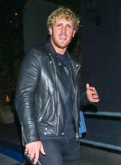 Logan Paul Black Leather Jacket – Logan Paul celebrity photo