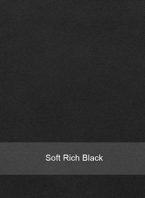 Logan Paul Black Leather Jacket – leather colour swatch
