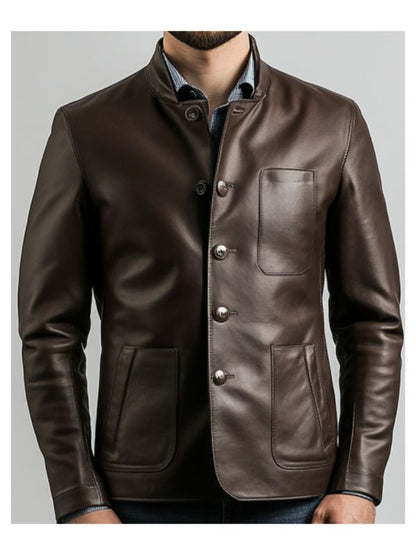 Lucas Leather Brown Jacket – Men’s Leather Jacket (Brown)