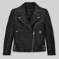Lucy Hale Pretty Little Liars Black Leather Jacket – front view