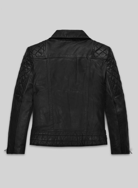 Lucy Hale Pretty Little Liars Black Leather Jacket – back view
