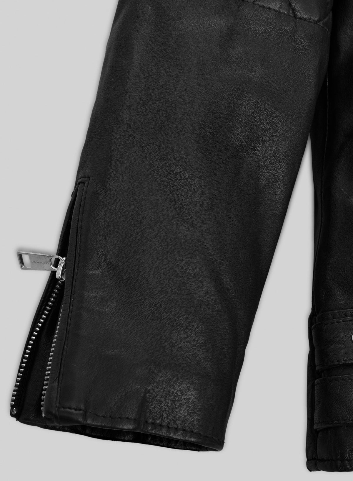 Lucy Hale Pretty Little Liars Black Leather Jacket – close-up and worn views