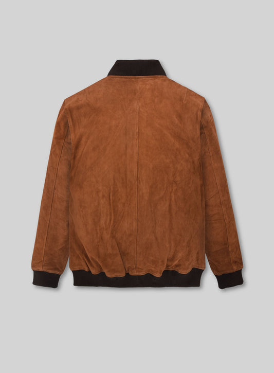 Ludacris Fast and Furious 9 Tan Suede Bomber Jacket – back view