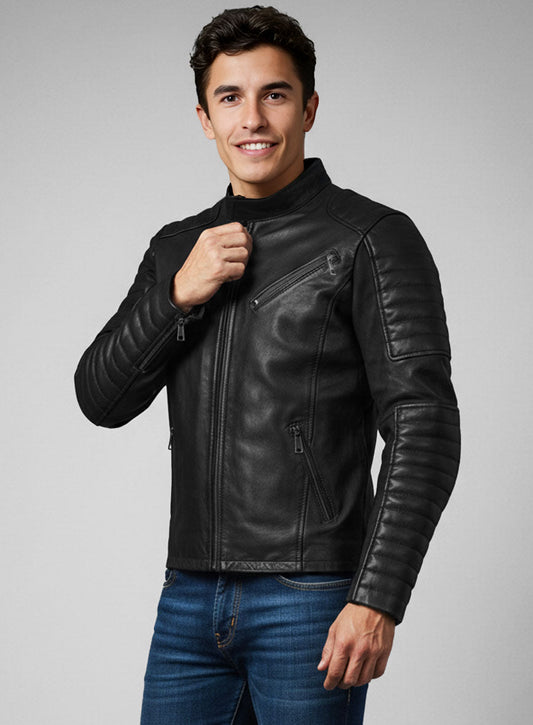 Marc Marquez Black Leather Jacket – alternate view