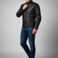 Marc Marquez Black Leather Jacket – close-up and worn views