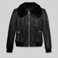 Marilyn Monroe Black Leather Jacket – front view