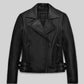 Marion Cotillard Black Leather Jacket – front view
