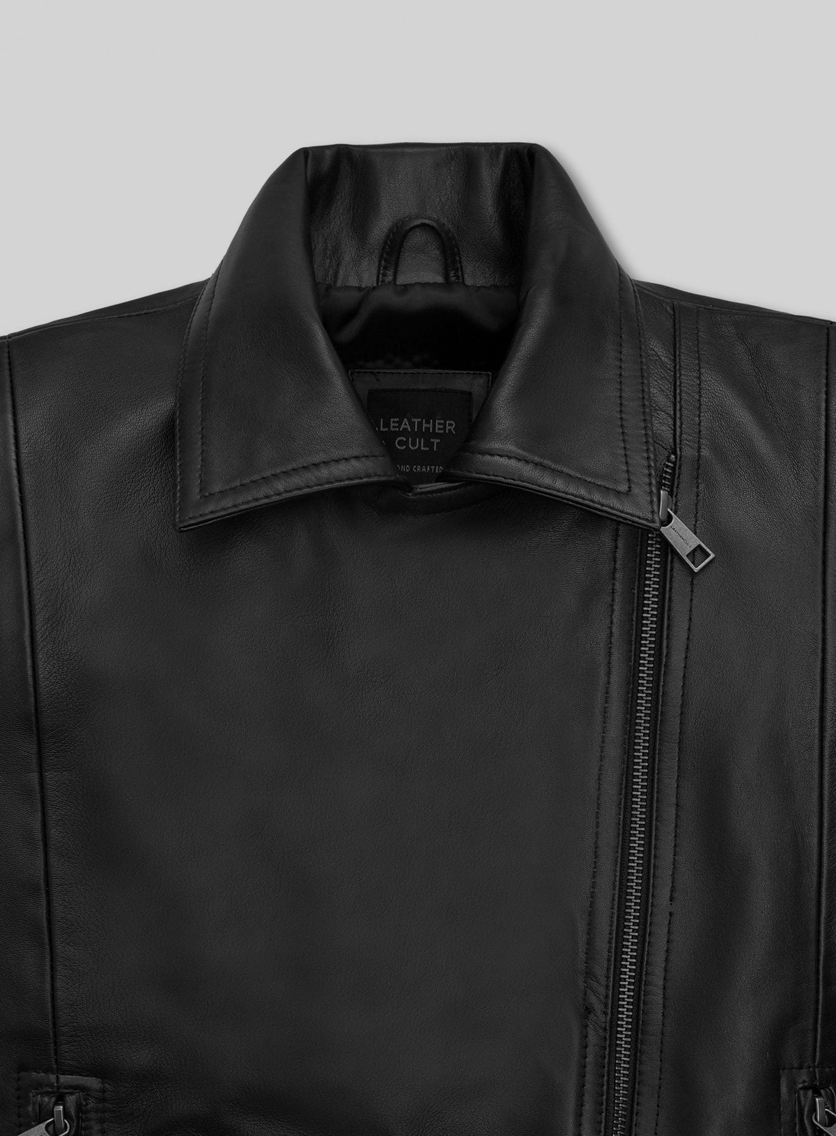 Marion Cotillard Black Leather Jacket – close-up and worn views