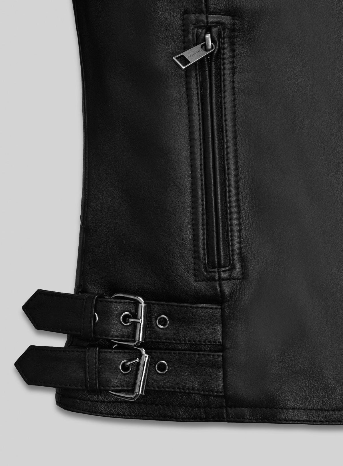 Marion Cotillard Black Leather Jacket – close-up and worn views