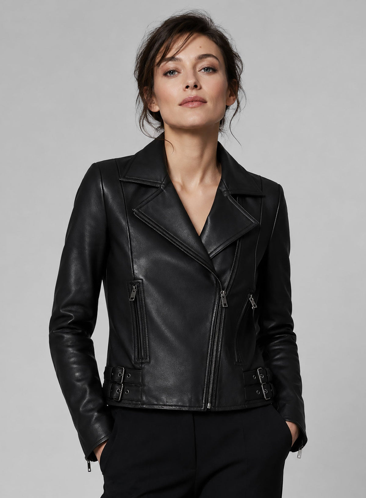 Marion Cotillard Black Leather Jacket – full product view