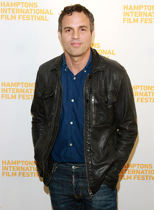 Mark Ruffalo Hamptons Film Festival Black Leather Jacket – celebrity inspiration look