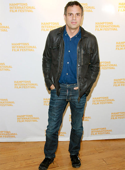 Mark Ruffalo Hamptons Film Festival Black Leather Jacket – celebrity inspiration look