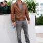 Mark Ruffalo Foxcatcher Photocall Brown Leather Jacket – celebrity inspiration look