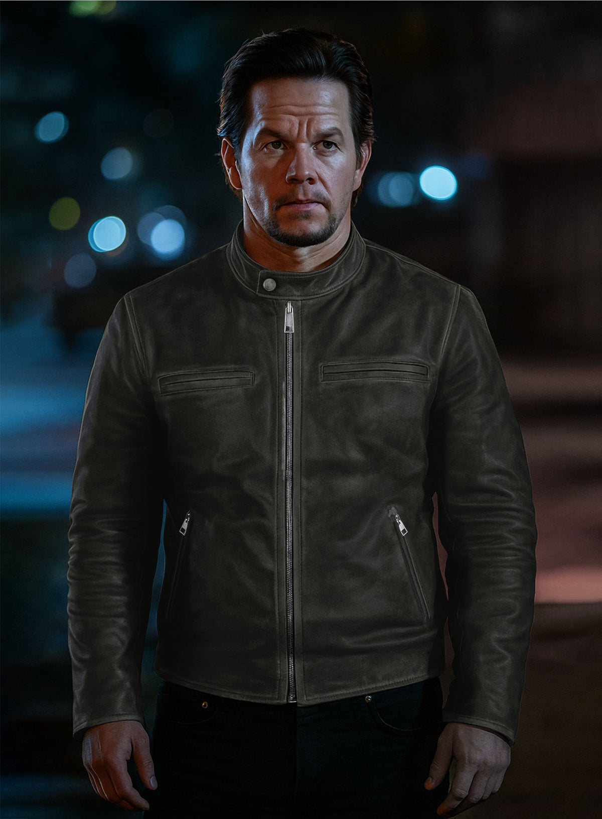 Mark Wahlberg Daddys Home Leather Jacket view 2