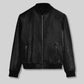 Mark Wahlberg Infinite Black Leather Jacket – front view