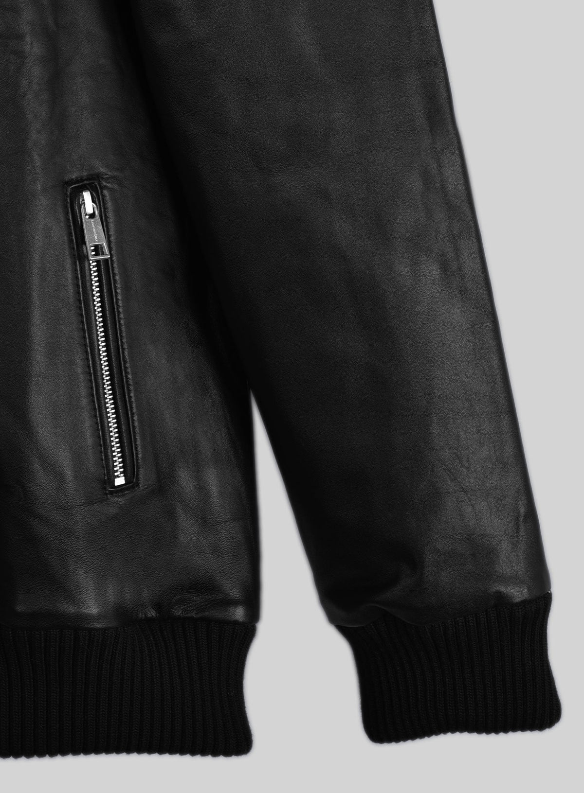 Mark Wahlberg Infinite Black Leather Jacket – close-up and worn views