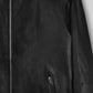 Mark Wahlberg Infinite Black Leather Jacket – close-up detail of front closure, pocket and leather stitching