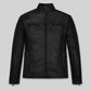 Mark Wahlberg The Other Guys Black Leather Jacket – front view