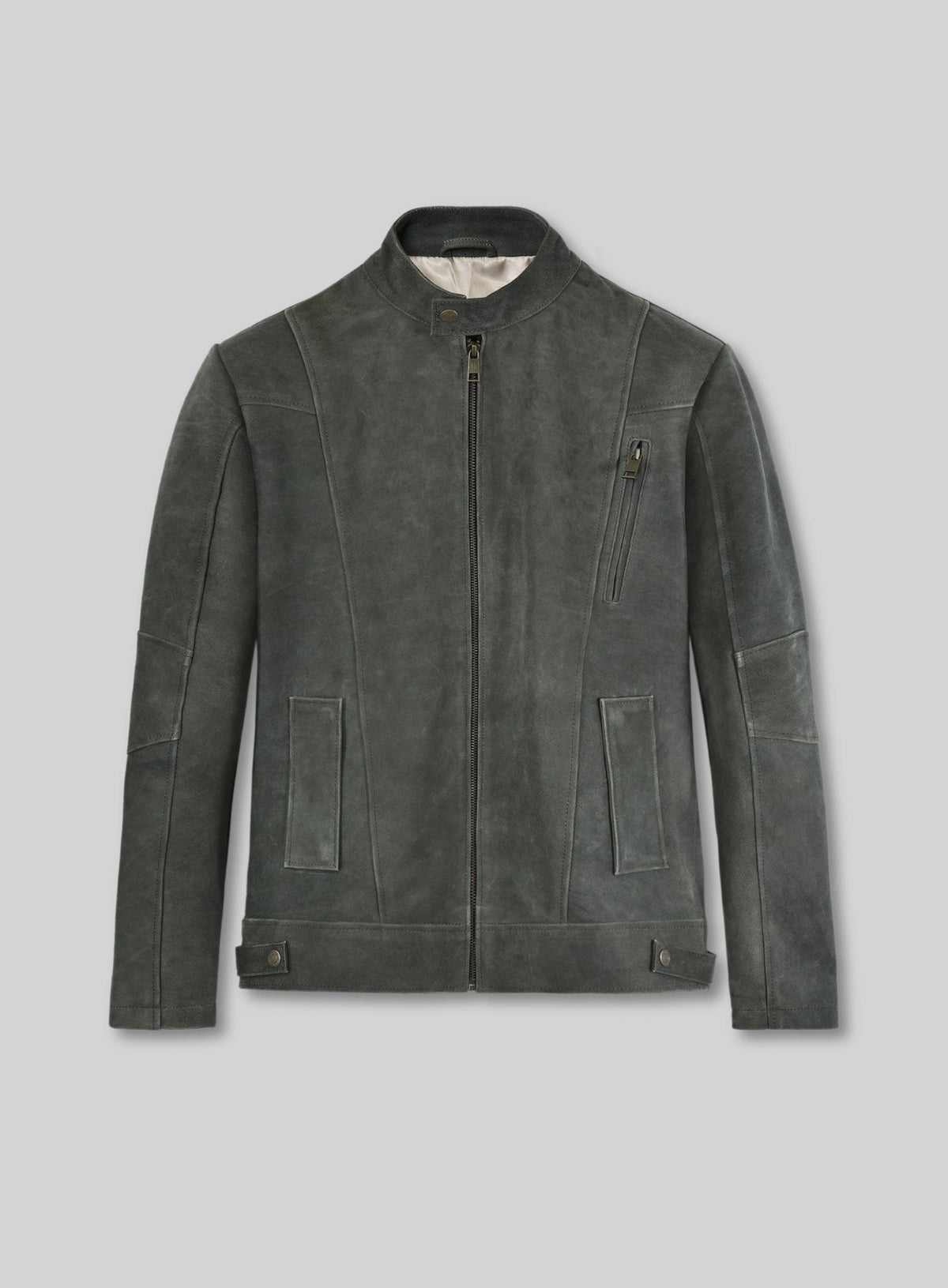 Mark Wahlberg Transformers Age of Extinction Black Leather Jacket – front view