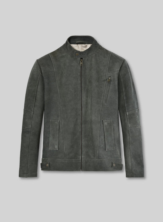 Mark Wahlberg Transformers Age of Extinction Black Leather Jacket – front view