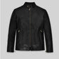 Mark Wahlberg Uncharted Black Leather Jacket – front view