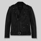 Marlon Brando The Wild One Black Biker Leather Jacket – front view