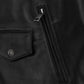 Marlon Brando The Wild One Black Biker Leather Jacket – leather colour swatch